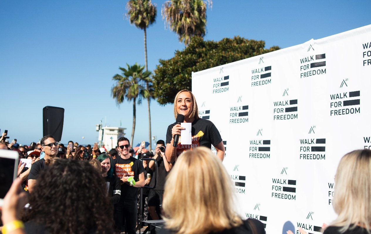 Christine Caine at an A21 Walk For Freedom