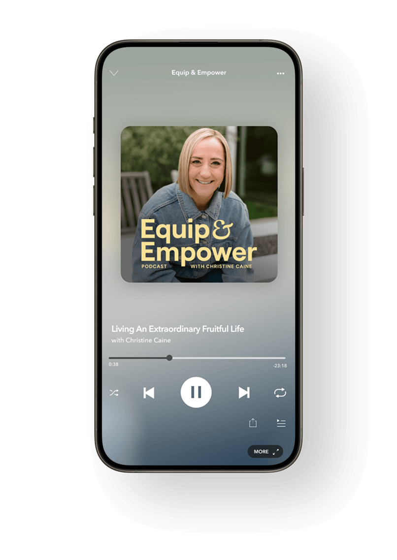 The Equip & Empower podcast playing on a phone